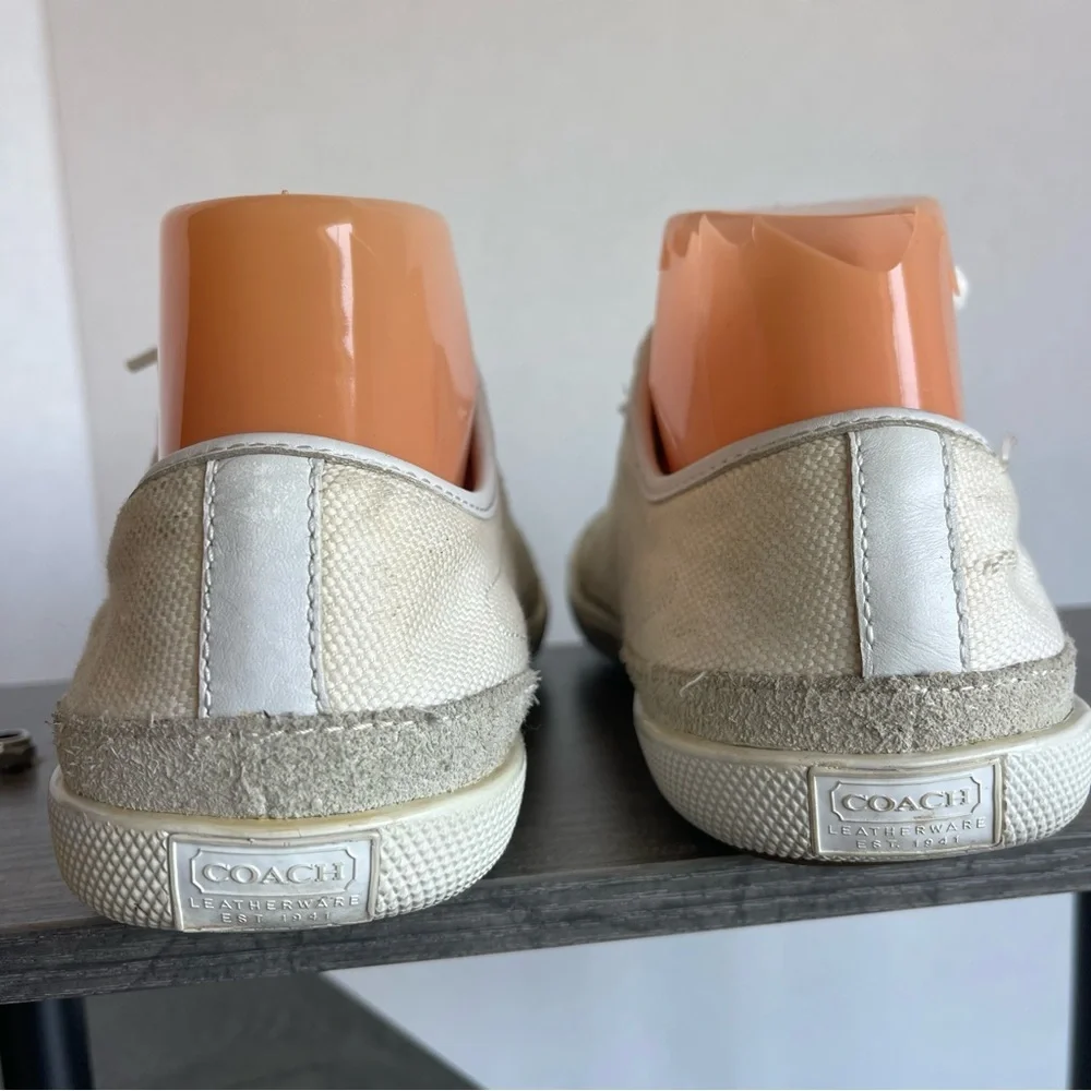 Coach Off-White Canvas Low-Top Sneakers Size 7.5